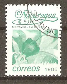 Briefmarke Nicaragua Mi.Nr. 2666 o Blumen 1986 / Beerenmalve (Malvaviscus arboreus) #