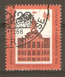 Briefmarke DDR Mi.Nr. 874 o Leipziger Frühjahrsmesse 1962 / Gohliser Schlösschen #