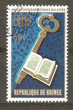 Briefmarke Guinea Mi.Nr. 637 o Internationales Jahr des Buches 1972 / Graphiken zum Internationalen Buchjahr #