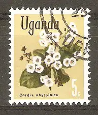 Briefmarke Uganda Mi.Nr. 105 o Einheimische Flora 1969 / Cordia abyssinica #