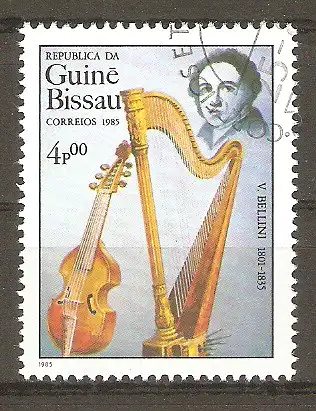 Briefmarke Guinea-Bissau Mi.Nr. 864 o Internationales Jahr der Musik 1985 / Vincenzo Bellini #