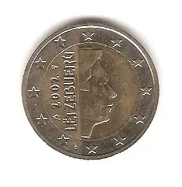 Euro Kursmünze Luxemburg 2 Euro 2002 #m3