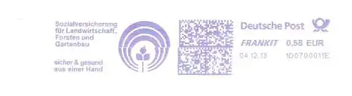 Freistempel 1D0700011E - Sozialversicherung für Landwirtschaft, Forsten und Gartenbau / sicher & gesund aus einer Hand (#2528)