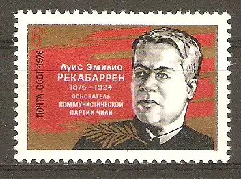 Briefmarke Sowjetunion Mi.Nr. 4486 ** 100. Geburtstag von Luis Emiliano Recabarren 1976 / Chilenischer Politiker und Begründer der chilenischen Arbeiterbewegung #