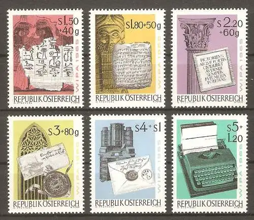 Briefmarke Österreich Mi.Nr. 1184-1189 ** Internationale Briefmarkenausstellung WIPA in Wien 1965 / Kompletter Satz ! #