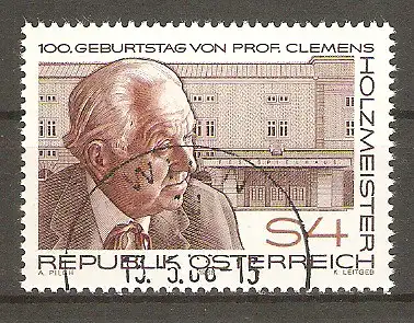 Briefmarke Österreich Mi.Nr. 1843 o 100. Geburtstag von Clemens Holzmeister 1986 / Baumeister und Architekt #