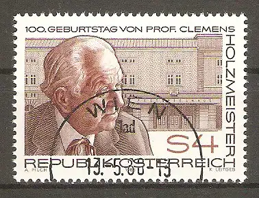 Briefmarke Österreich Mi.Nr. 1843 o 100. Geburtstag von Clemens Holzmeister 1986 / Baumeister und Architekt #