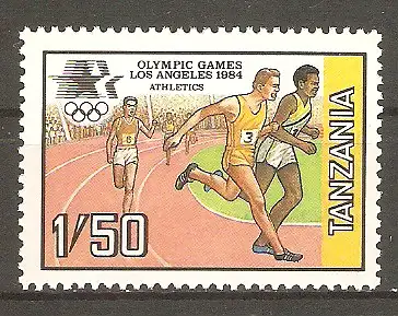 Briefmarke Tanzania Mi.Nr. 243 ** Olympische Sommerspiele Los Angeles 1984 / Laufen #