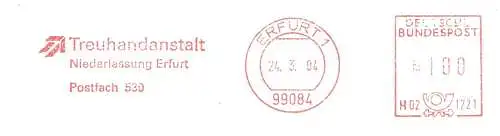 Freistempel H02 1721 Erfurt - Treuhandanstalt Niederlassung Erfurt (#2591)