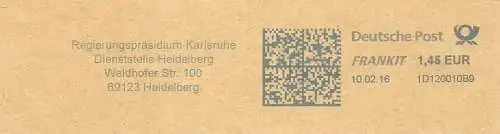 Freistempel 1D120010B9 Heidelberg - Regierungspräsidium Karlsruhe - Dienststelle Heidelberg (#2623)