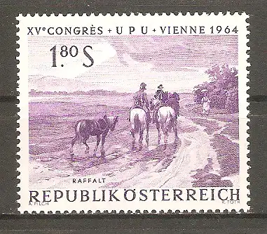 Briefmarke Österreich Mi.Nr. 1159 ** 15. Weltpostkongress Wien 1964 / Gemälde von Ignaz Raffalt "Nach dem Regen" #