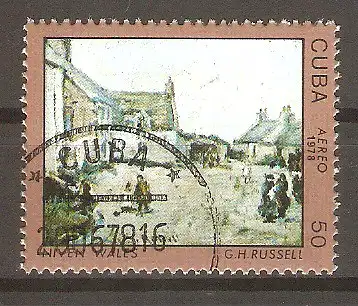 Briefmarke Cuba Mi.Nr. 2302 o Internationale Briefmarkenausstellung „CAPEX’78“ / Gemälde von G. H. Russel "Verschneites Wales" #
