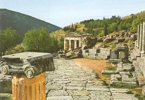 Ansichtskarte Griechenland - Delphi - Der Portikus und der Schatz der Athener (2891)
