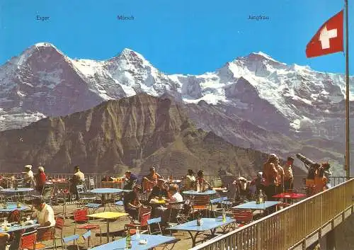 Ansichtskarte Schweiz - Schynige Platte - Terrasse mit Blick auf Eiger, Mönch und Jungfrau (2899)