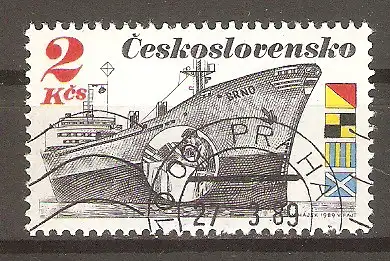 Briefmarke Tschechoslowakei Mi.Nr. 2996 o Tschechoslowakische Seeschifffahrt 1989 / Tankschiff „Brno“ #
