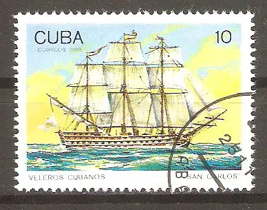 Briefmarke Cuba Mi.Nr. 3309 o Kubanische Kriegsschiffe 1989 / „San Carlos“ #