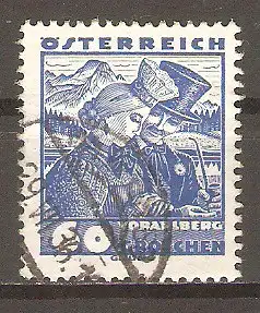 Briefmarke Österreich Mi.Nr. 581 o Österreichische Volkstrachten 1934 / Brautpaar auf dem Hochzeitsgang; Körbersee, Vorarlberg #