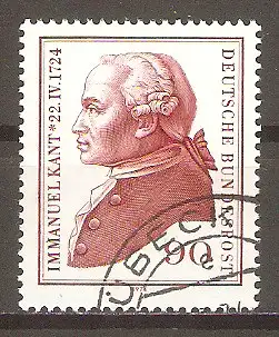 Briefmarke BRD Mi.Nr. 806 o 250. Geburtstag von Immanuel Kant 1974 / Philosoph #