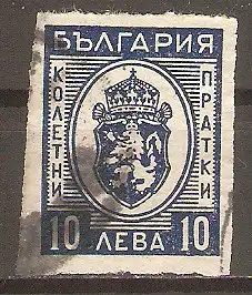 Briefmarke Bulgarien Paketmarke Mi.Nr. 25 o Wappen 1944 / Neues Wappen #