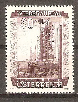 Briefmarke Österreich Mi.Nr. 865 ** Österreichischer Wiederaufbau-Fonds 1948 / Erdölraffinerien #