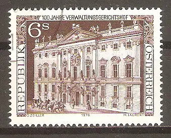 Briefmarke Österreich Mi.Nr. 1521 o 100 Jahre Verwaltungsgerichtshof 1976 / Prospekt der königlich-böhmischen Hofkanzlei in der Wipplingerstraße #