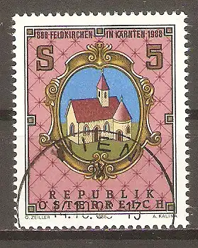 Briefmarke Österreich Mi.Nr. 1933 o 1100 Jahre Feldkirchen 1988 / Stadtwappen #