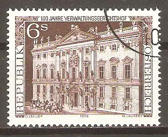 Briefmarke Österreich Mi.Nr. 1521 o 100 Jahre Verwaltungsgerichtshof 1976 / Prospekt der königlich-böhmischen Hofkanzlei in der Wipplingerstraße #