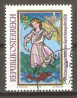 Briefmarke Österreich Mi.Nr. 1584 o Weltmeisterschaft im Sportangeln 1978 / Königliche Kunst des Angelns #