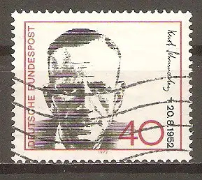 Briefmarke BRD Mi.Nr. 738 o 20. Todestag von Kurt Schumacher 1972 / Sozialdemokratischer Politiker #