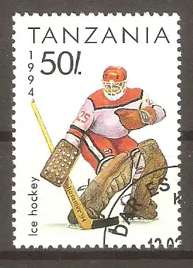 Briefmarke Tanzania Mi.Nr. 1706 o Olympische Winterspiele Lillehammer 1994 / Eishockey #