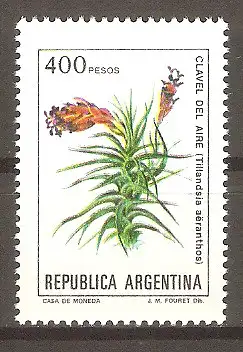 Briefmarke Argentinien Mi.Nr. 1605 y ** Blumen Argentiniens 1982 / Tillandsia (Tillandsia aeranthos) #