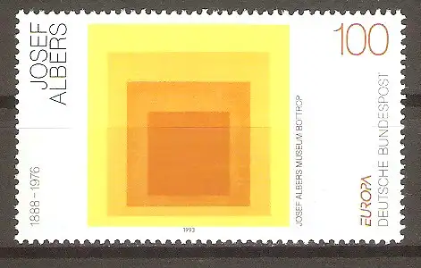 Briefmarke BRD Mi.Nr. 1674 ** Europa CEPT 1993 / Zeitgenössische Kunst - "Ehrung des Quadrates" Gemälde von Josef Albers #