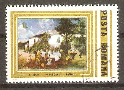 Briefmarke Rumänien Mi.Nr. 3812 o 150. Geburtstag von Theodor Aman / Familientreffen #