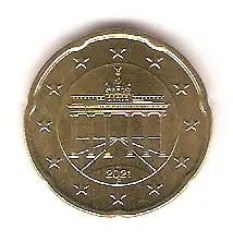 Euro Kursmünze BRD 20 Cent 2021 F #m6