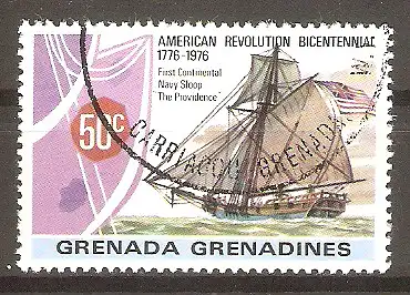 Briefmarke Grenada-Grenadinen Mi.Nr. 182 o 200 Jahre Unabhängigkeit der USA 1976 / Sloop „Providence“ #