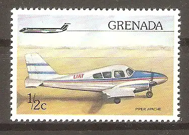 Briefmarke Grenada Mi.Nr. 783 ** Flugzeuge 1976 / Piper Apache #