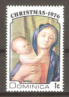 Briefmarke Dominica Mi.Nr. 506 ** Weihnachten 1976 / Madonnengemälde von Bellini #