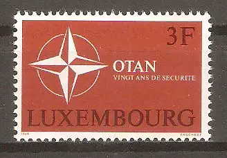 Briefmarke Luxemburg Mi.Nr. 794 ** 20 Jahre Nordatlantikpakt (NATO) 1969 / NATO-Emblem #
