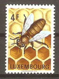 Briefmarke Luxemburg Mi.Nr. 864 ** Bienenzucht 1973 / Biene auf Wabe #