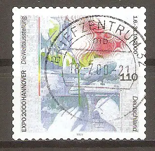 Briefmarke BRD Mi.Nr. 2112 o Vollstempel Briefzentrum 32 / Weltausstellung EXPO 2000 in Hannover #
