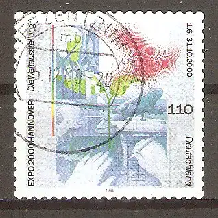 Briefmarke BRD Mi.Nr. 2112 o Weltausstellung EXPO 2000 in Hannover #