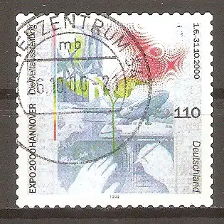 Briefmarke BRD Mi.Nr. 2112 o Weltausstellung EXPO 2000 in Hannover #