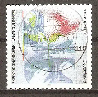 Briefmarke BRD Mi.Nr. 2112 o Vollstempel Briefzentrum 53 / Weltausstellung EXPO 2000 in Hannover #