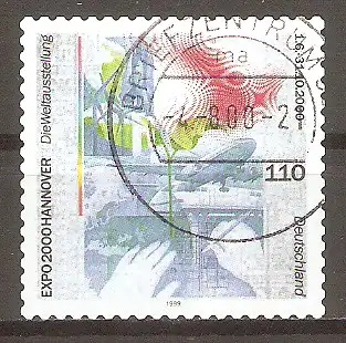 Briefmarke BRD Mi.Nr. 2112 o Weltausstellung EXPO 2000 in Hannover #
