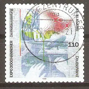 Briefmarke BRD Mi.Nr. 2112 o Vollstempel Briefzentrum 58 / Weltausstellung EXPO 2000 in Hannover #