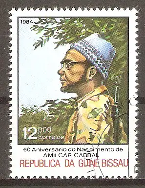 Briefmarke Guinea-Bissau Mi.Nr. 794 o 60. Geburtstag von Amílcar Cabral 1984 / Führer der Unabhängigkeitsbewegung #