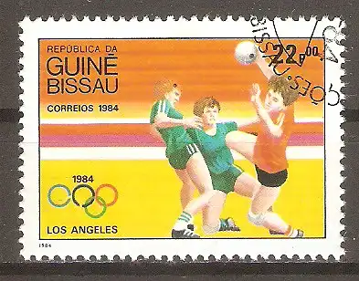 Briefmarke Guinea-Bissau Mi.Nr. 769 o Olympische Sommerspiele Los Angeles 1984 / Handball #