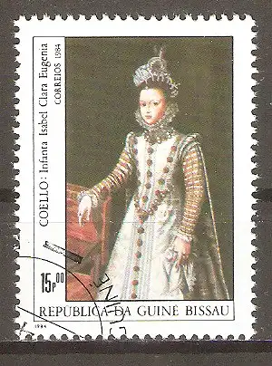 Briefmarke Guinea-Bissau Mi.Nr. 761 o Internationale Briefmarkenausstellung ESPANA ’84 / "Die Infantin Isabel Clara Eugenia" von Claudio Coello #
