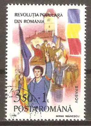 Briefmarke Rumänien Mi.Nr. 4618 o 1. Jahrestag des Volksaufstandes 1990 / Brașov (Kronstadt) #
