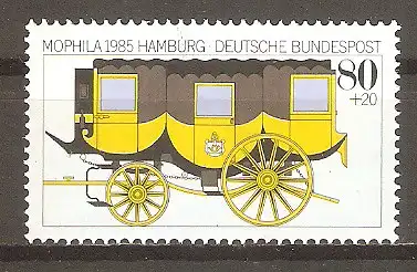 Briefmarke BRD Mi.Nr. 1256 ** Internationale Briefmarkenausstellung MOPHILA Hamburg 1985 / Postkutsche #
